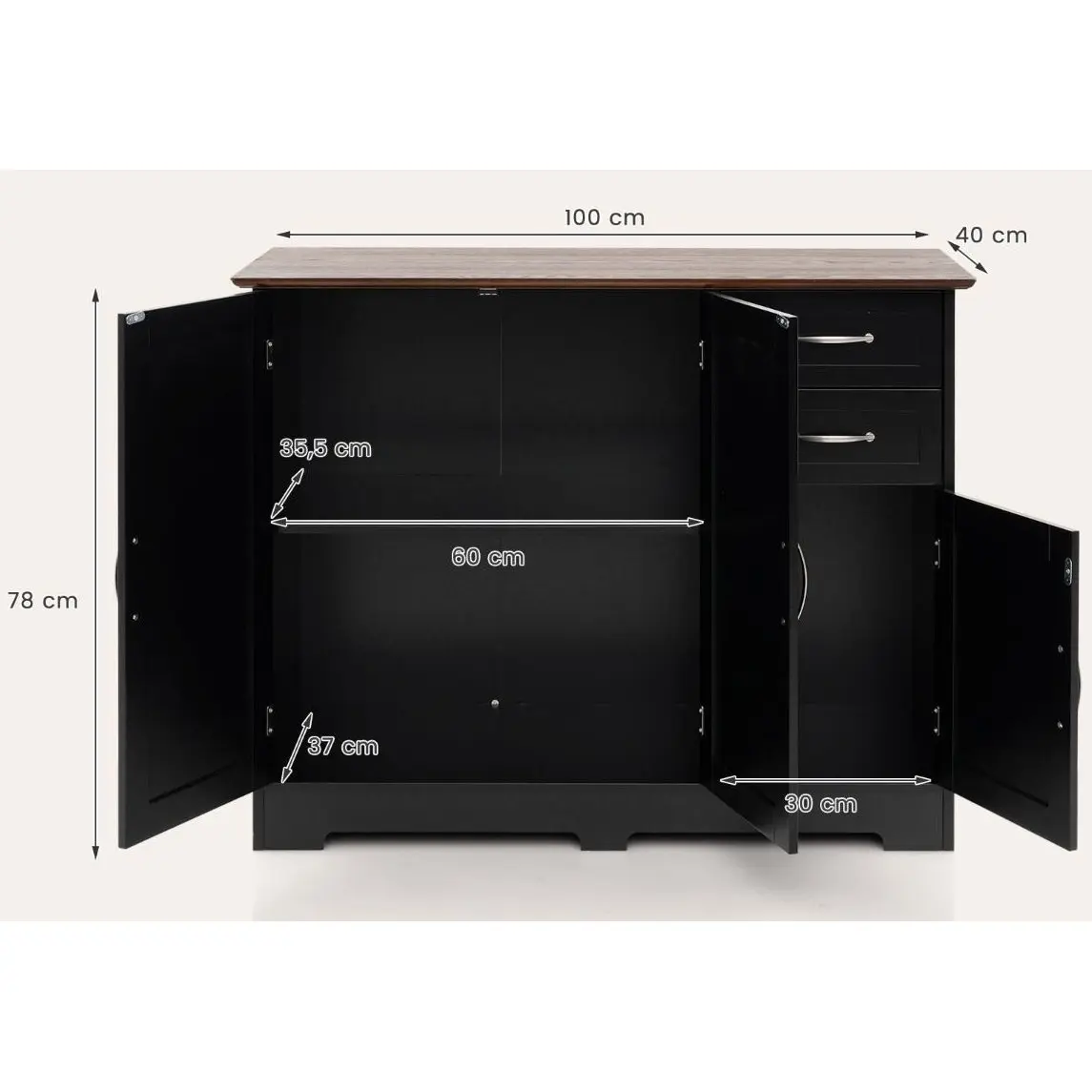 Буфет Costway JV11059BK (Black) - 4