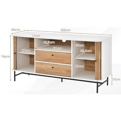 Буфет Costway JV11102WH (White/Natural) Thumb