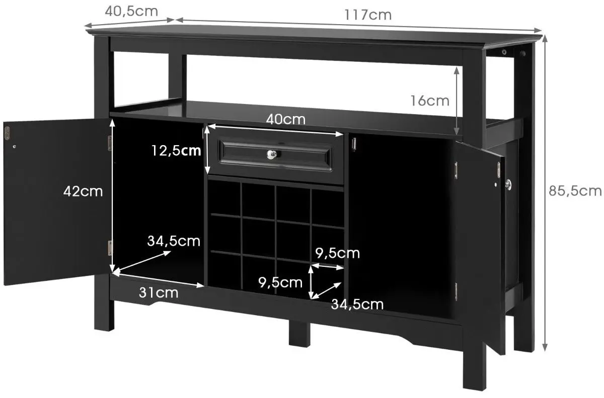 Буфет Costway JV11252BK (Black)