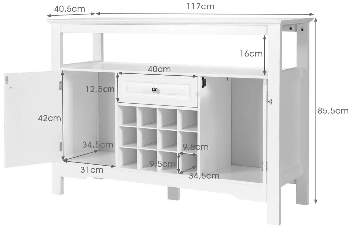 Буфет Costway JV11252WH (White)