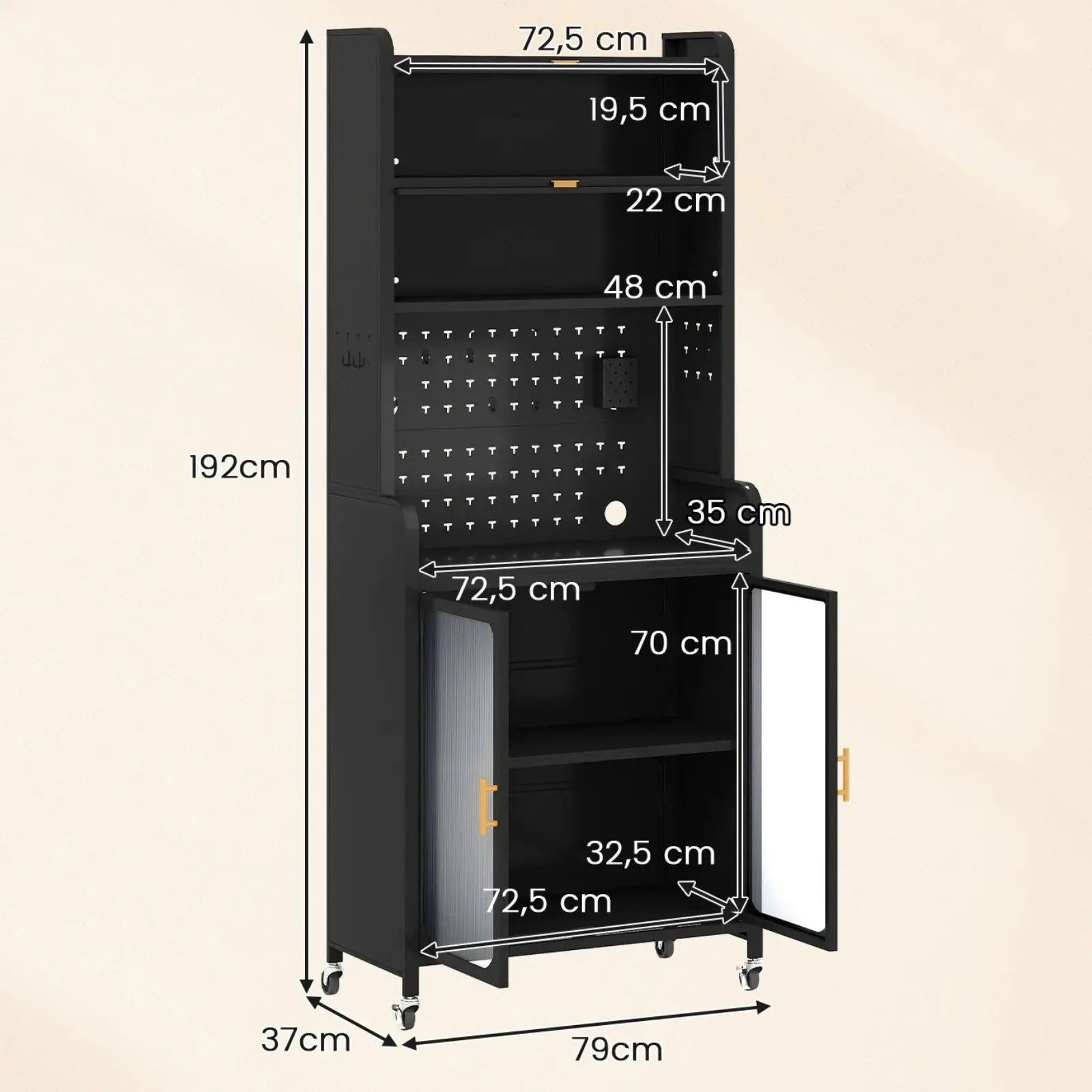 Bufet Costway JV11319DK (Black) - 3