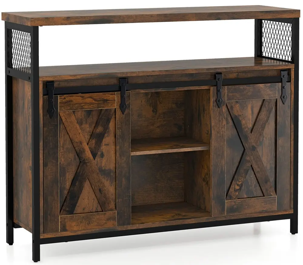 Bufet Costway JV11382CF (Rustic Brown/Black)