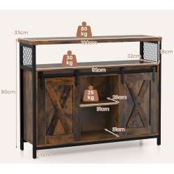 Bufet Costway JV11382CF (Rustic Brown/Black) Thumb