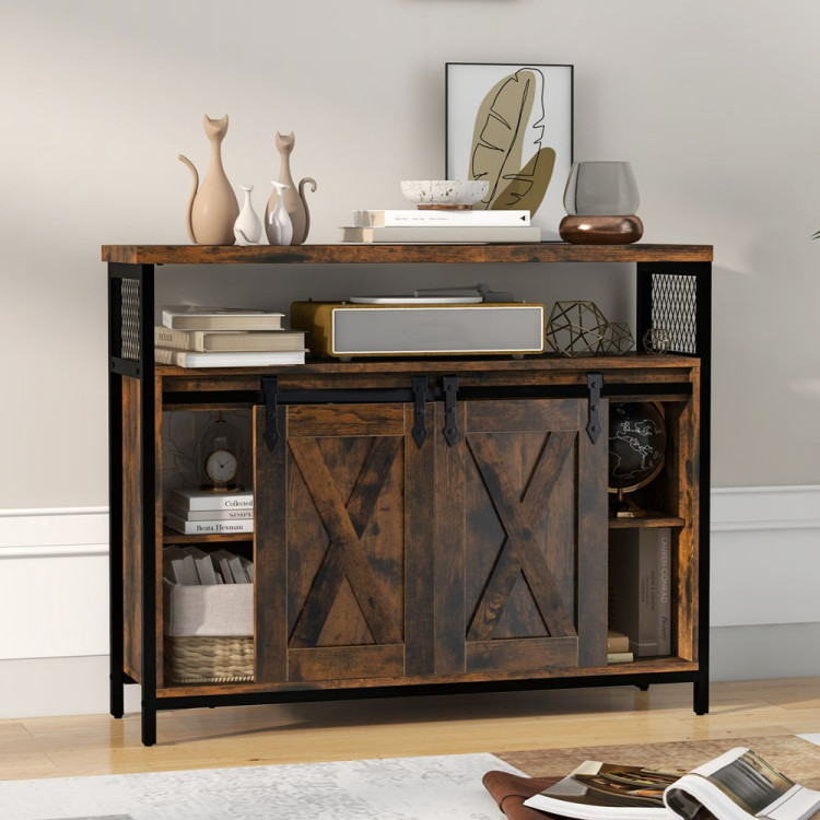 Bufet Costway JV11382CF (Rustic Brown/Black)