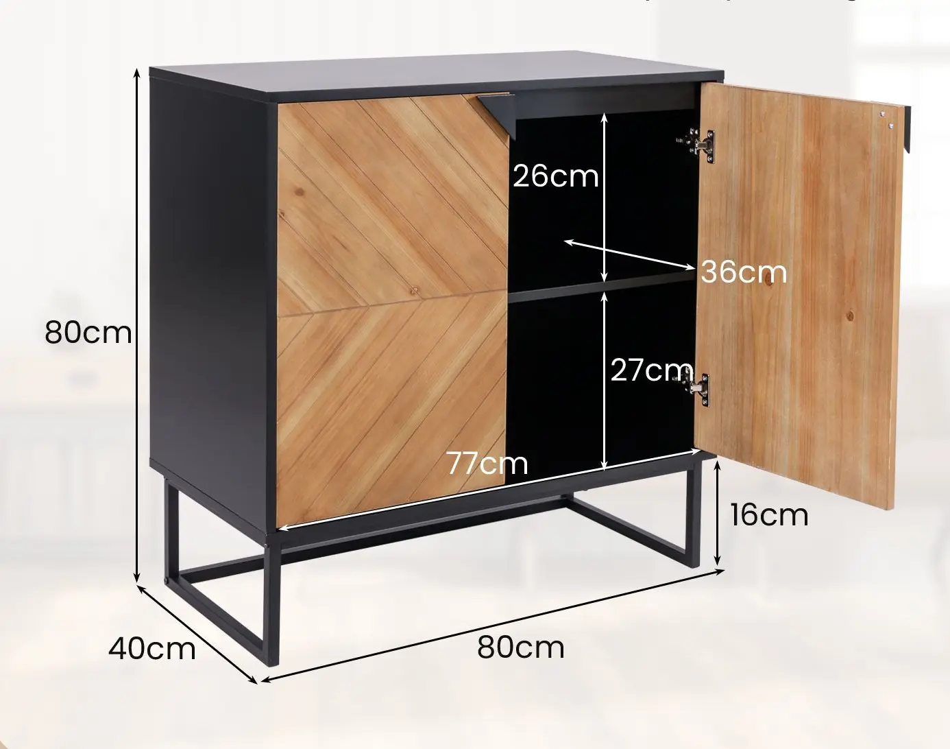 Bufet Costway JV11785BK (Black)