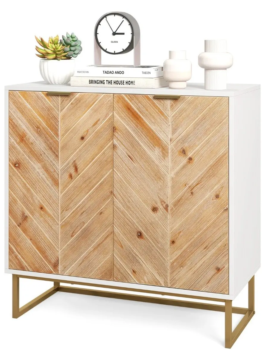 Bufet Costway JV11786WH (White/Gold)