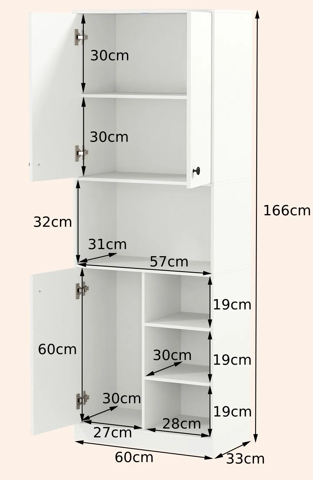 Bufet Costway JV11969WH (White) - 5