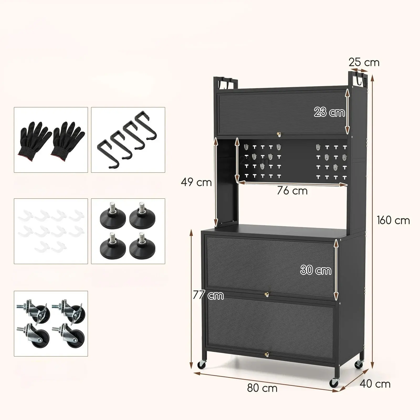 Bufet Costway JV12280BK (Black) - 4