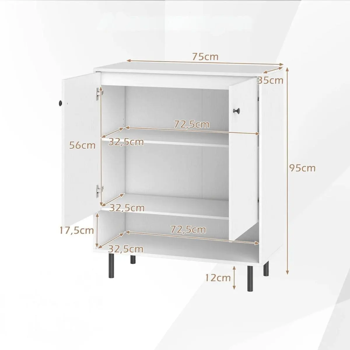 Bufet Costway JV12629WH (White) - 3