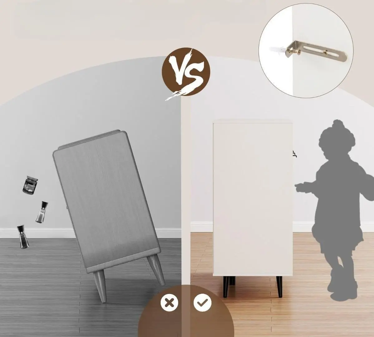 Bufet-dulap Costway JV12178WH (White)