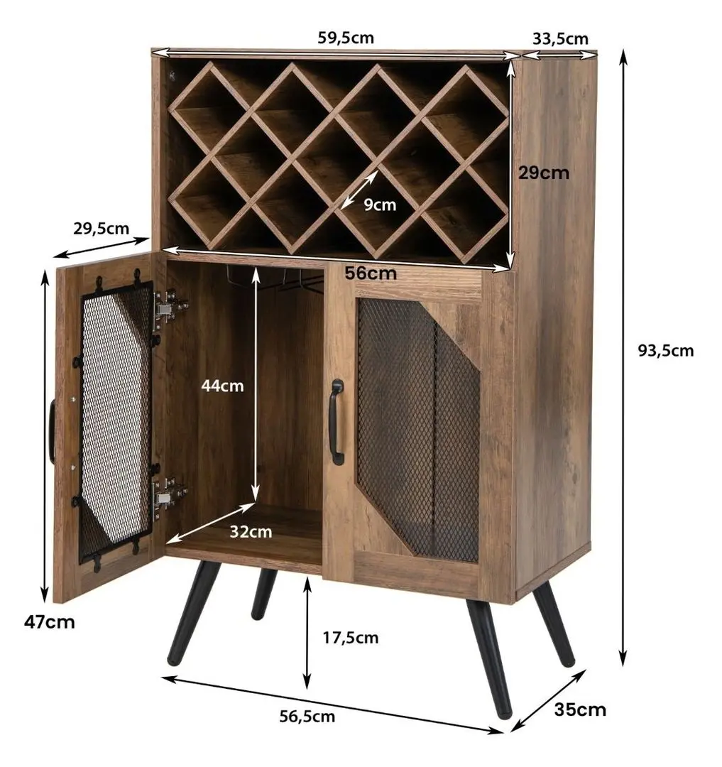 Bufet Costway JV10520GR (Rustic Brown) - 4