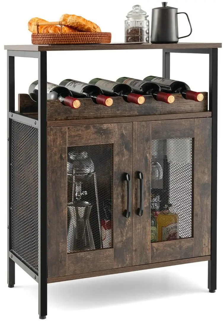 Dulap-vitrina Costway JV10601CF (Brown/Black) - 2