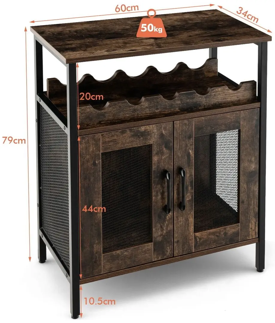 Dulap-vitrina Costway JV10601CF (Brown/Black) - 5