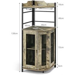 Dulap-vitrina Costway JV10860CF (Rustic Brown) Thumb