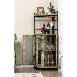 Dulap-vitrina Costway JV10860CF (Rustic Brown) Thumb