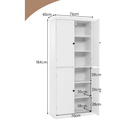 Шкаф-кладовка Costway JV11050WH-12 (White) Thumb