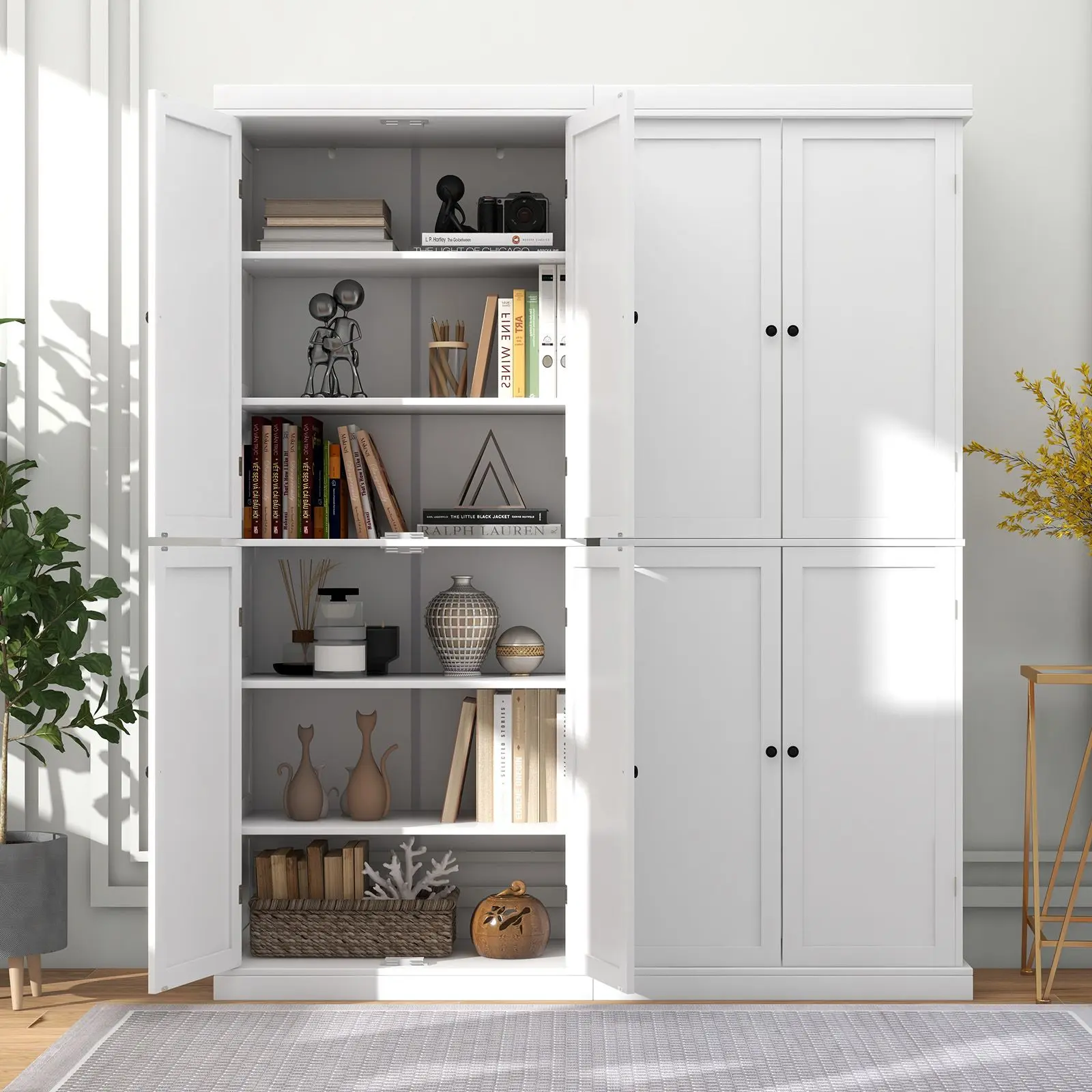 Шкаф-кладовка Costway JV11050WH-12 (White)