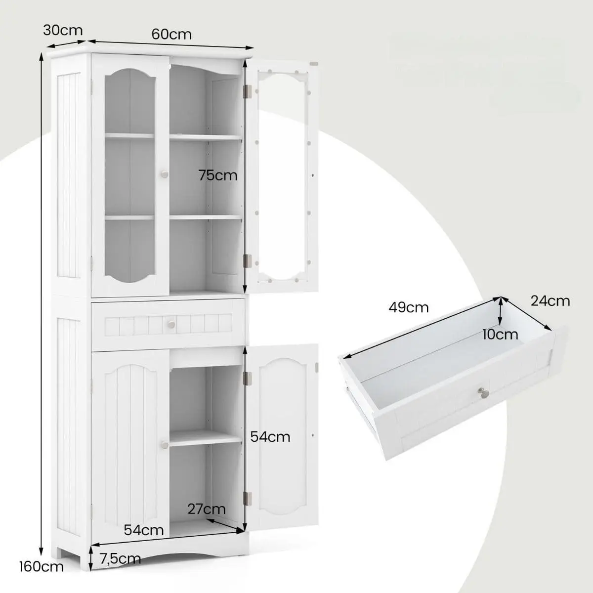 Dulap-camara Costway JV11751WH (White) - 3