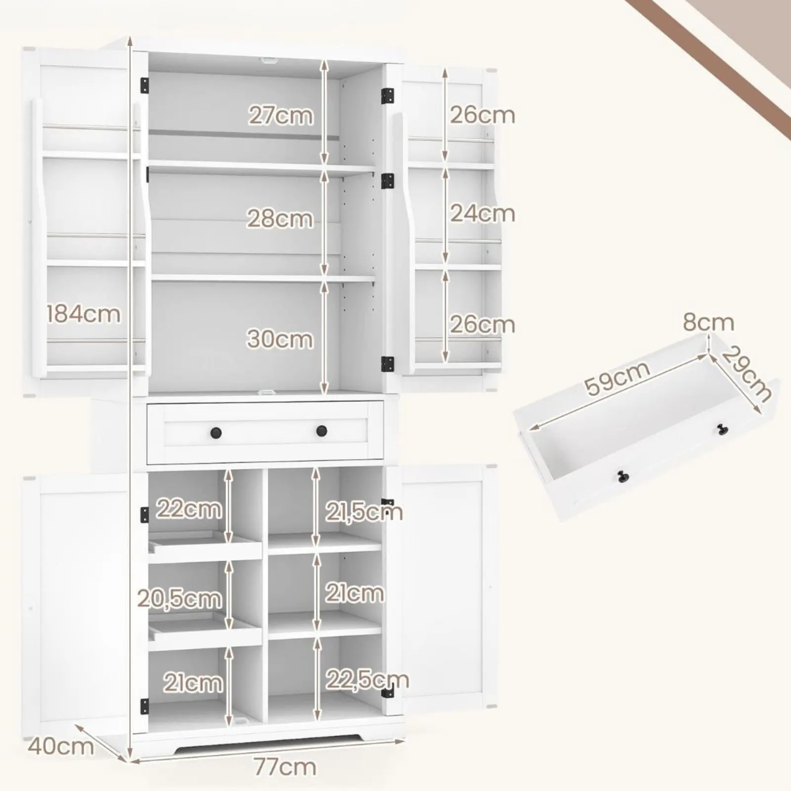 Dulap-camara Costway JV13170WH (White) - 4