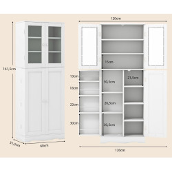 Шкаф-кладовка Costway KC56692WH (White) Thumb
