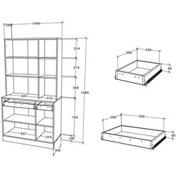 Буфет Haaus Hugo 188x100 cm (Anthracite/White) Thumb