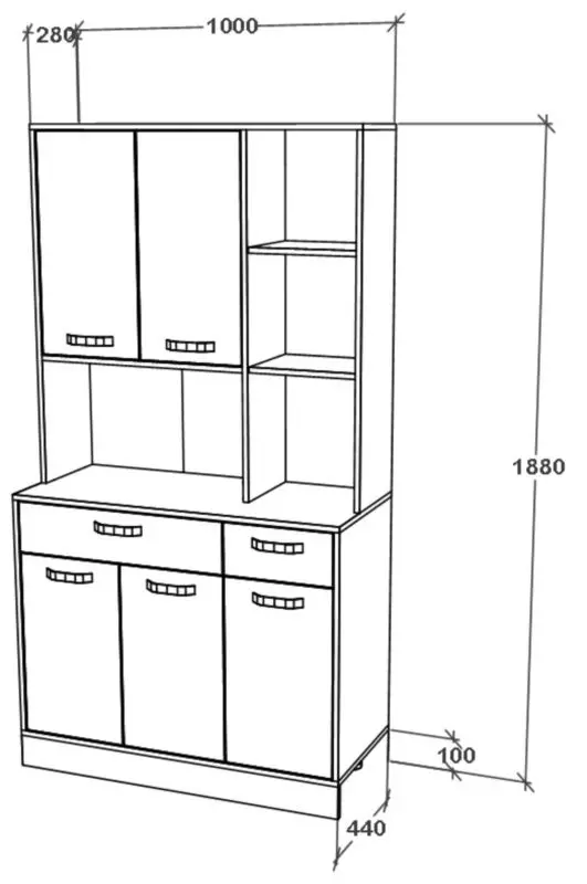 Буфет Haaus Hugo 188x100 cm (Artisan Oak/White)