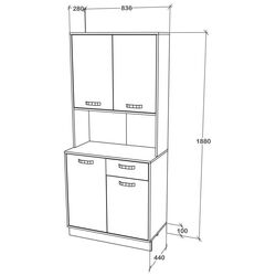 Bufet Haaus Oma 188x44 cm (Artisan Oak/White) Thumb