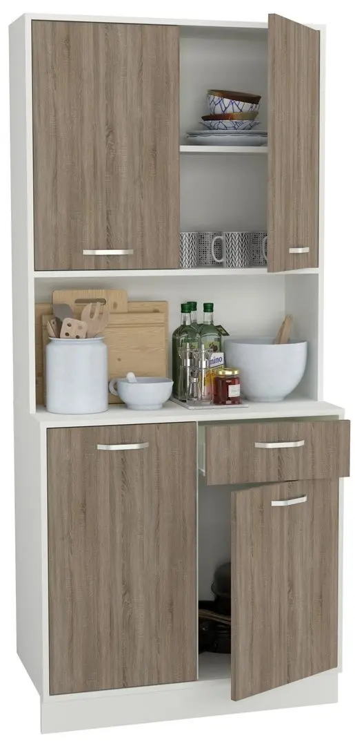 Bufet Haaus Oma 188x44 cm (Sonoma Oak Dark/White)