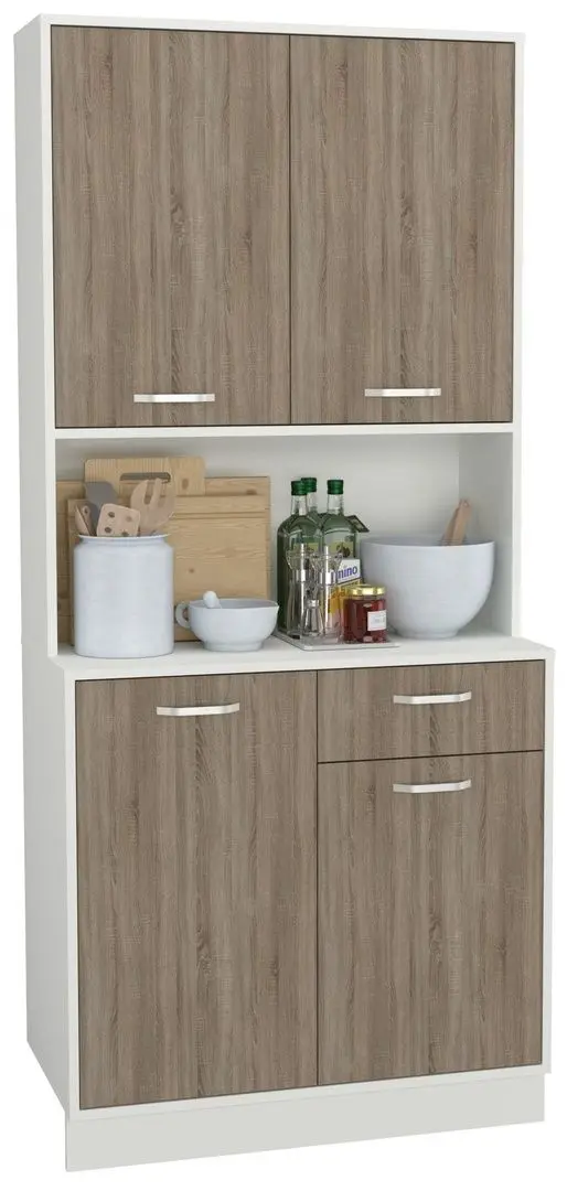 Bufet Haaus Oma 188x44 cm (Sonoma Oak Dark/White)