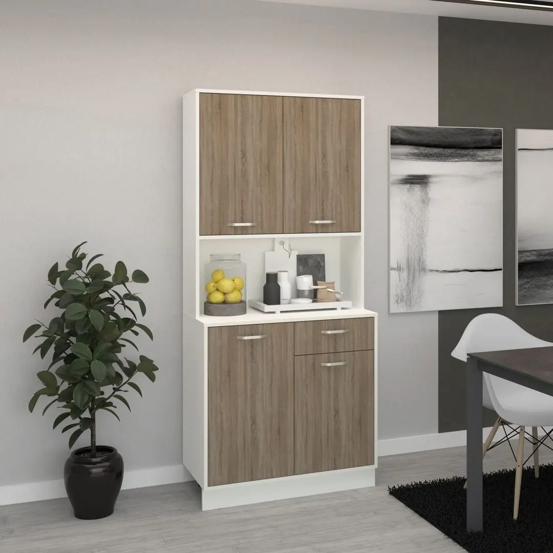 Bufet Haaus Oma 188x44 cm (Sonoma Oak Dark/White)