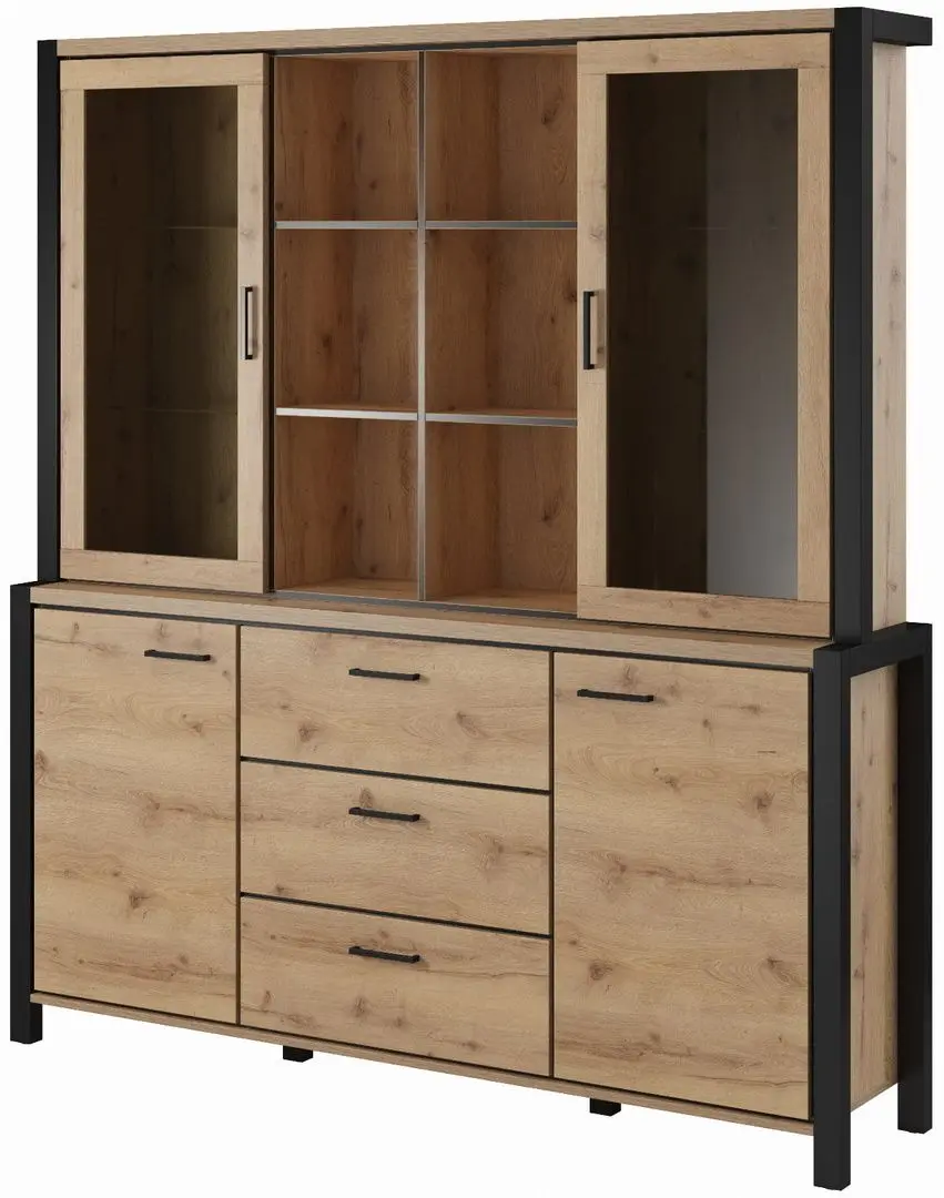 Модульный сервант Helvetia Aktiv 24TWLK76 (Black Matt/Taurus Oak)