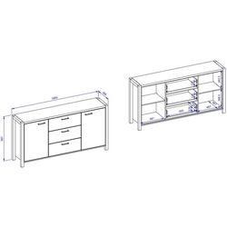 Модульный сервант Helvetia Aktiv 24TWLK76 (Black Matt/Taurus Oak) Thumb