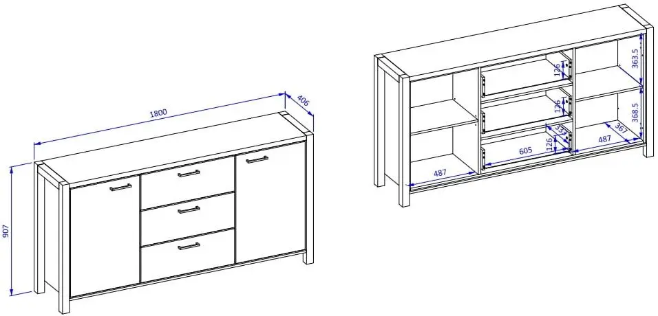 Модульный сервант Helvetia Aktiv 24TWLK76 (Black Matt/Taurus Oak)