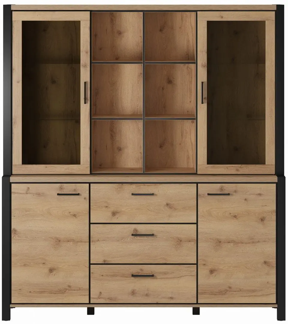 Модульный сервант Helvetia Aktiv 24TWLK76 (Black Matt/Taurus Oak)