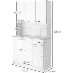 Bufet Homcom 801-026 101x39x180 cm (White) Thumb