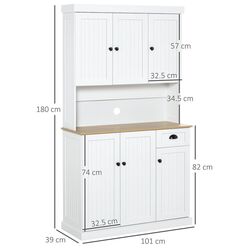 Буфет Homcom 835-112V83WT 39x101x180 cm (White/Oak) Thumb