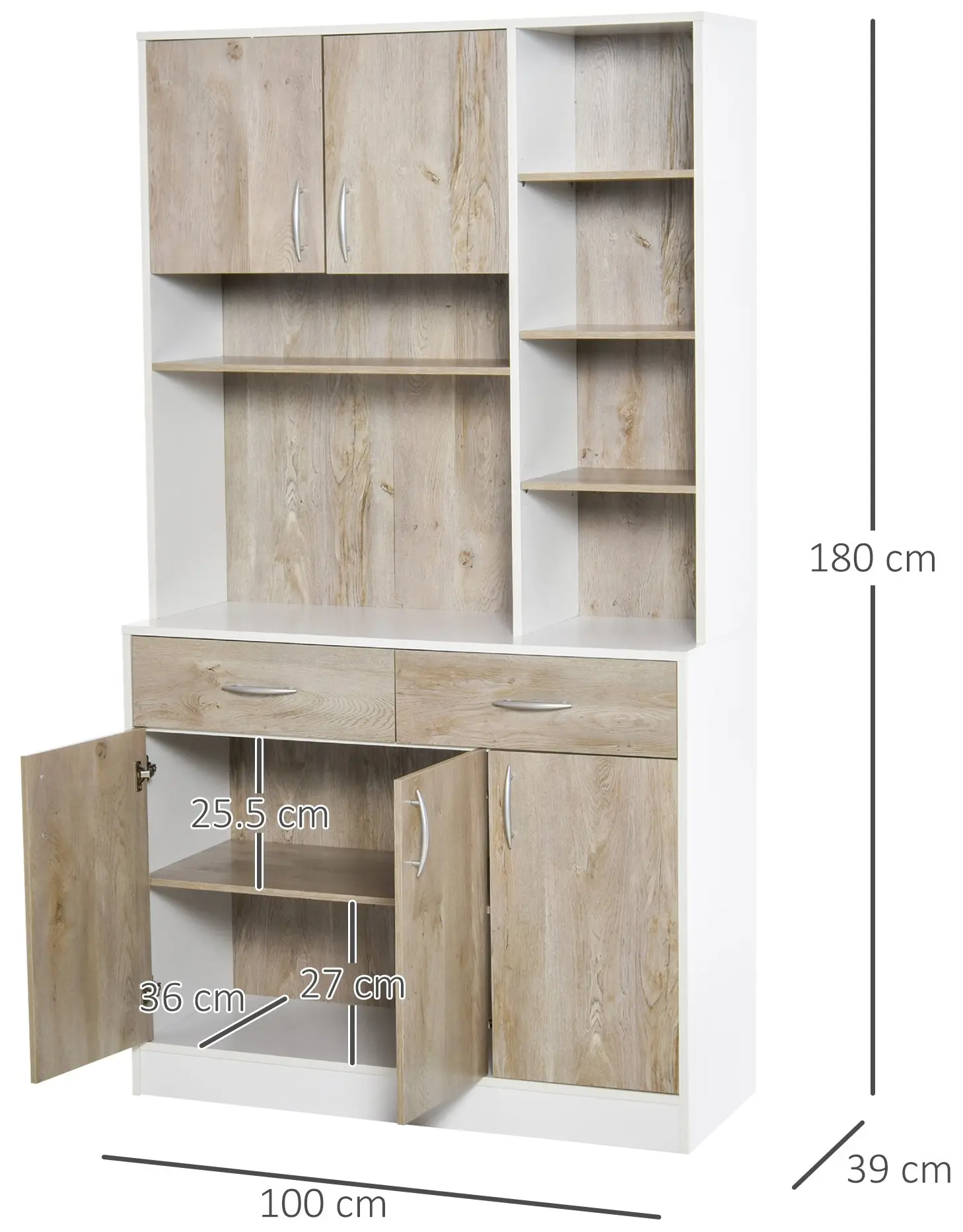 Буфет Homcom 835-260 (White/Natural) - 3