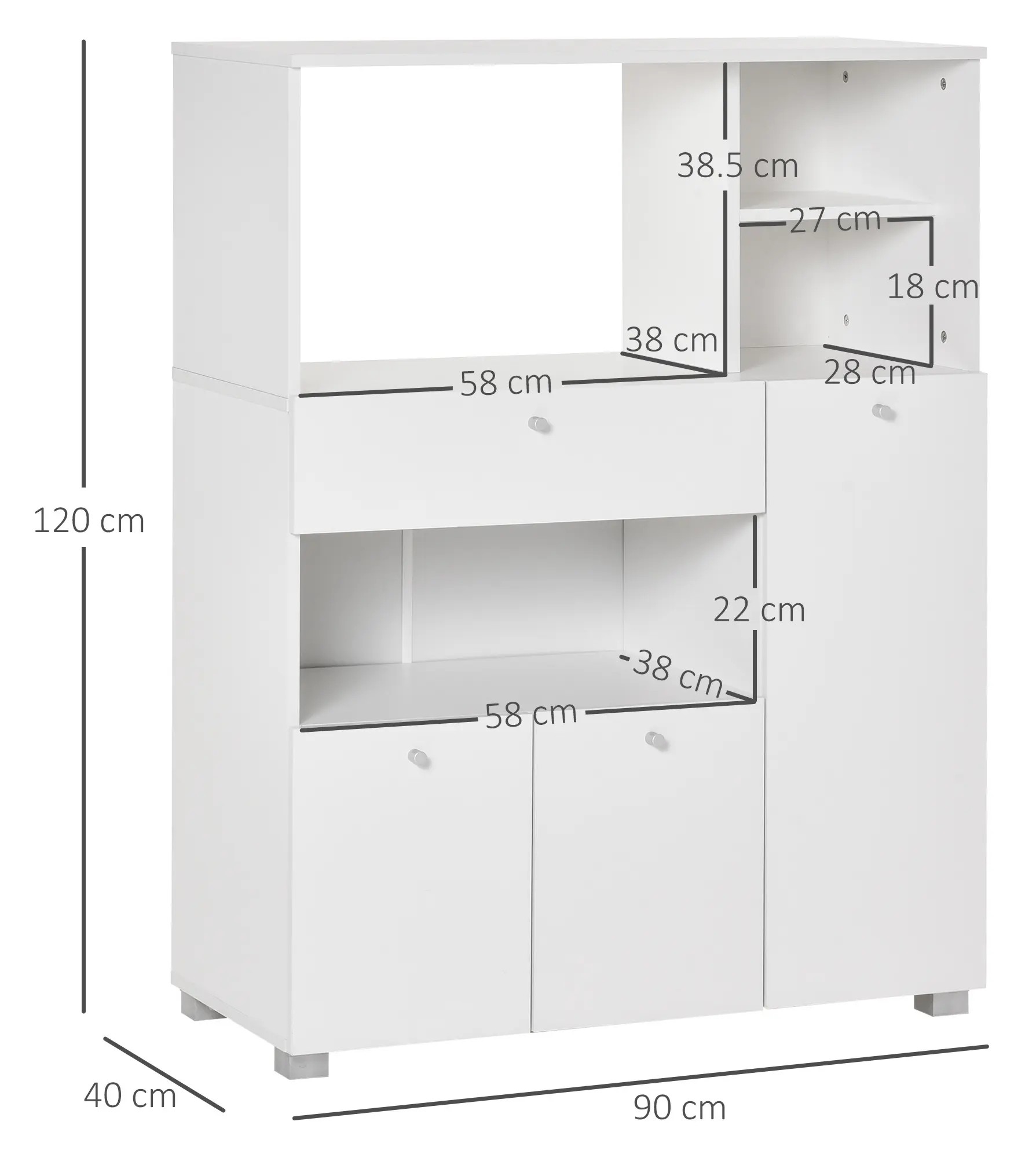 Буфет Homcom 835-398 (White) - 4