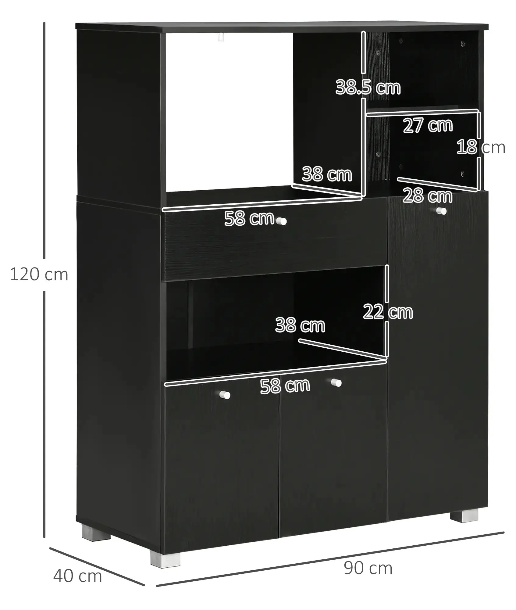 Буфет Homcom 835-398V00BK (Black) - 4