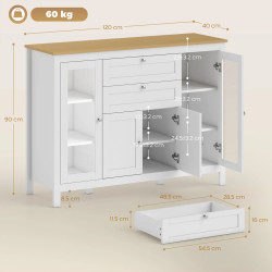 Буфет Homcom 835-433 (White/Oak) Thumb