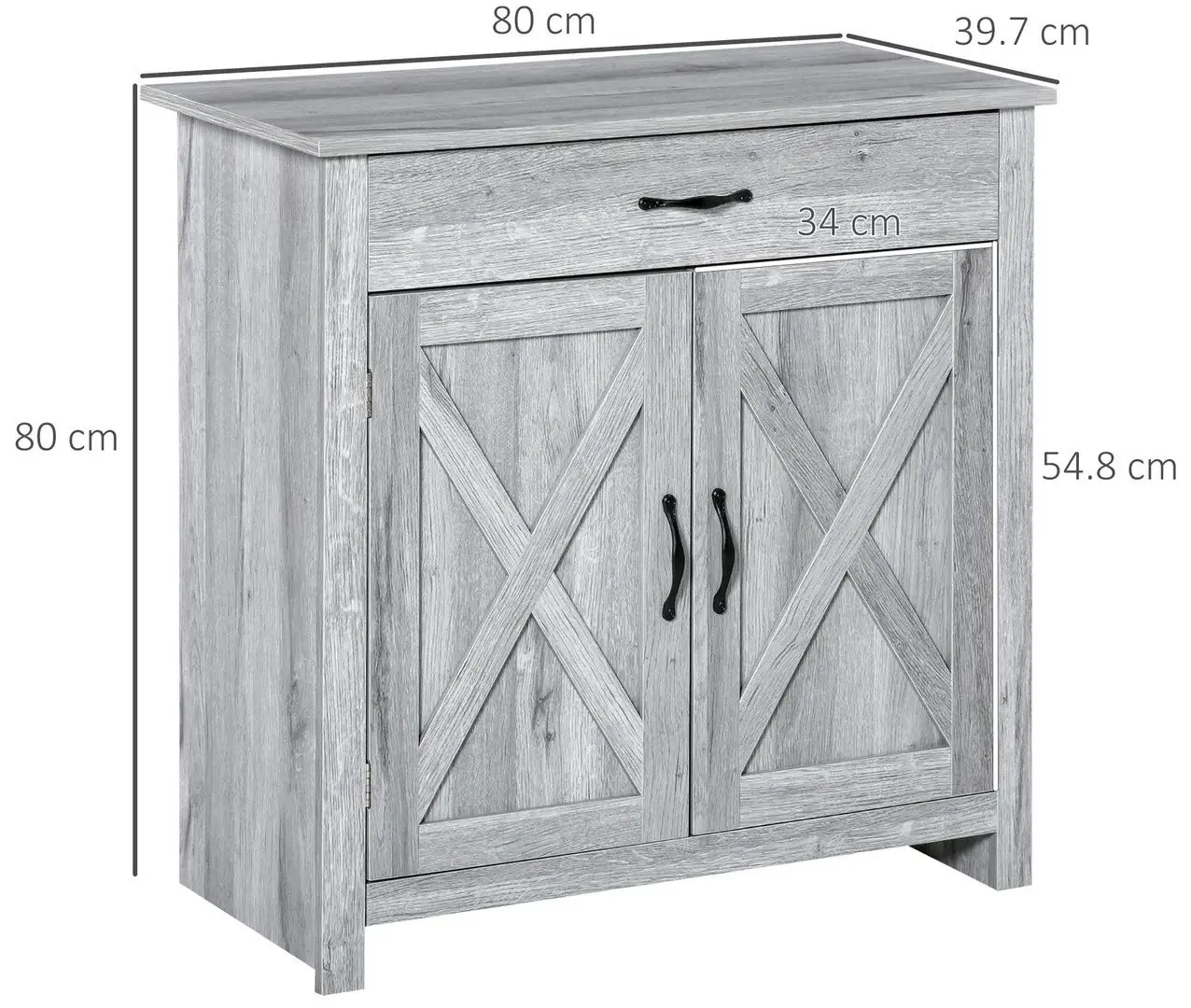 Bufet Homcom 835-468 80x80x39 cm (Grey)