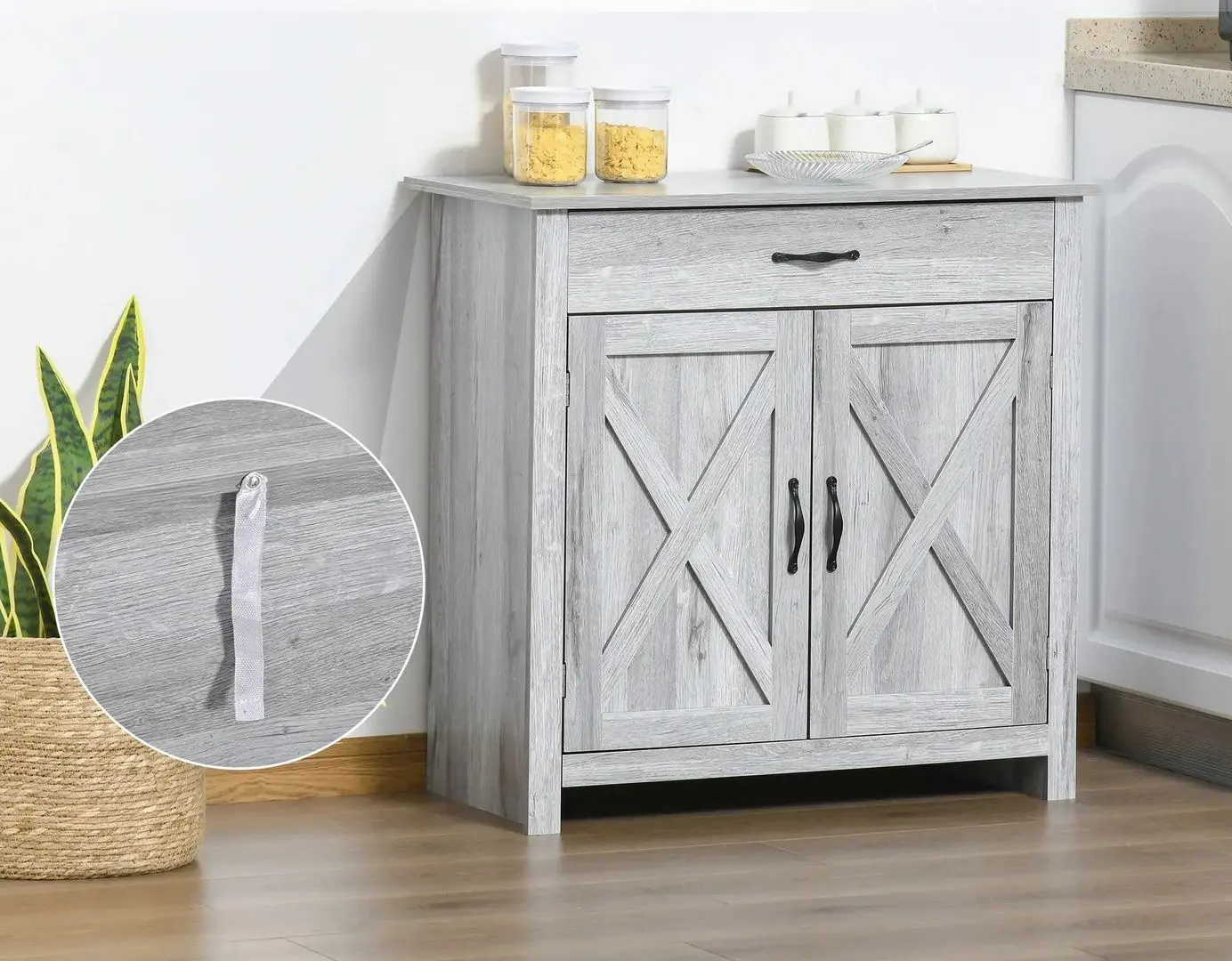 Bufet Homcom 835-468 80x80x39 cm (Grey)