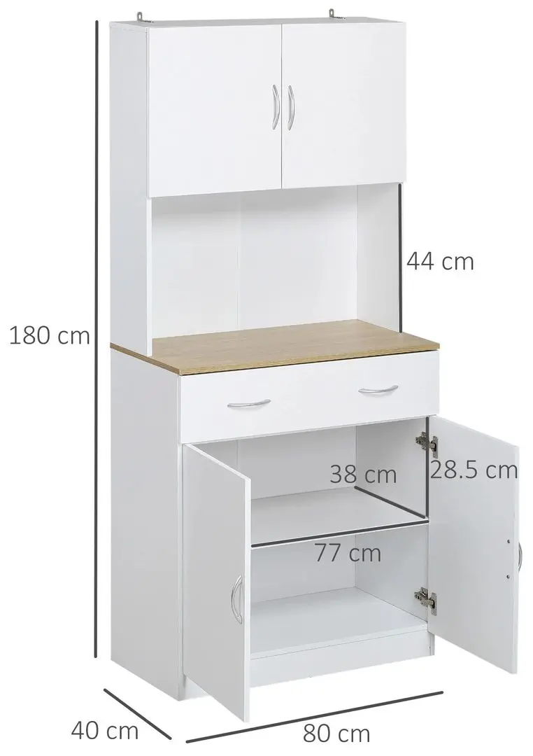 Буфет Homcom 835-538 80x40x180 cm (White/Oak)