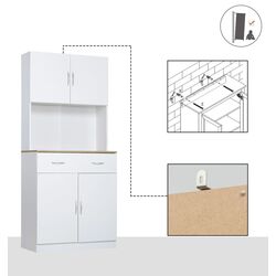 Буфет Homcom 835-538 80x40x180 cm (White/Oak) Thumb