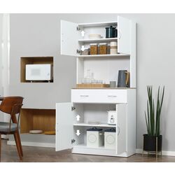 Буфет Homcom 835-538 80x40x180 cm (White/Oak) Thumb
