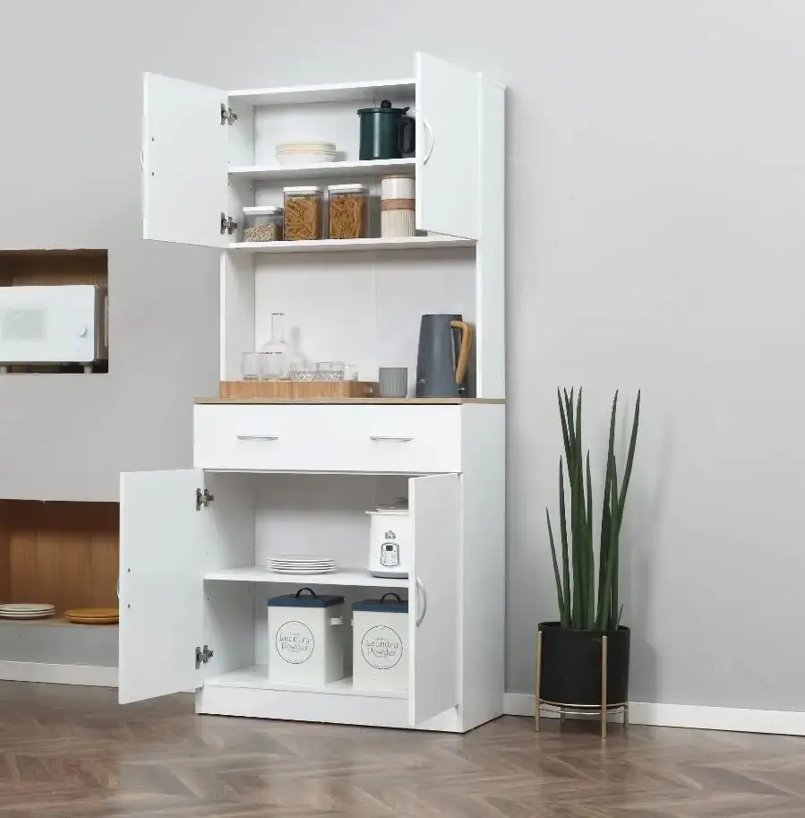 Буфет Homcom 835-538 80x40x180 cm (White/Oak)