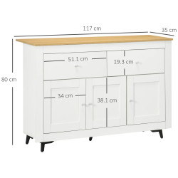 Буфет Homcom 835-902V00WT (White/Natural) Thumb