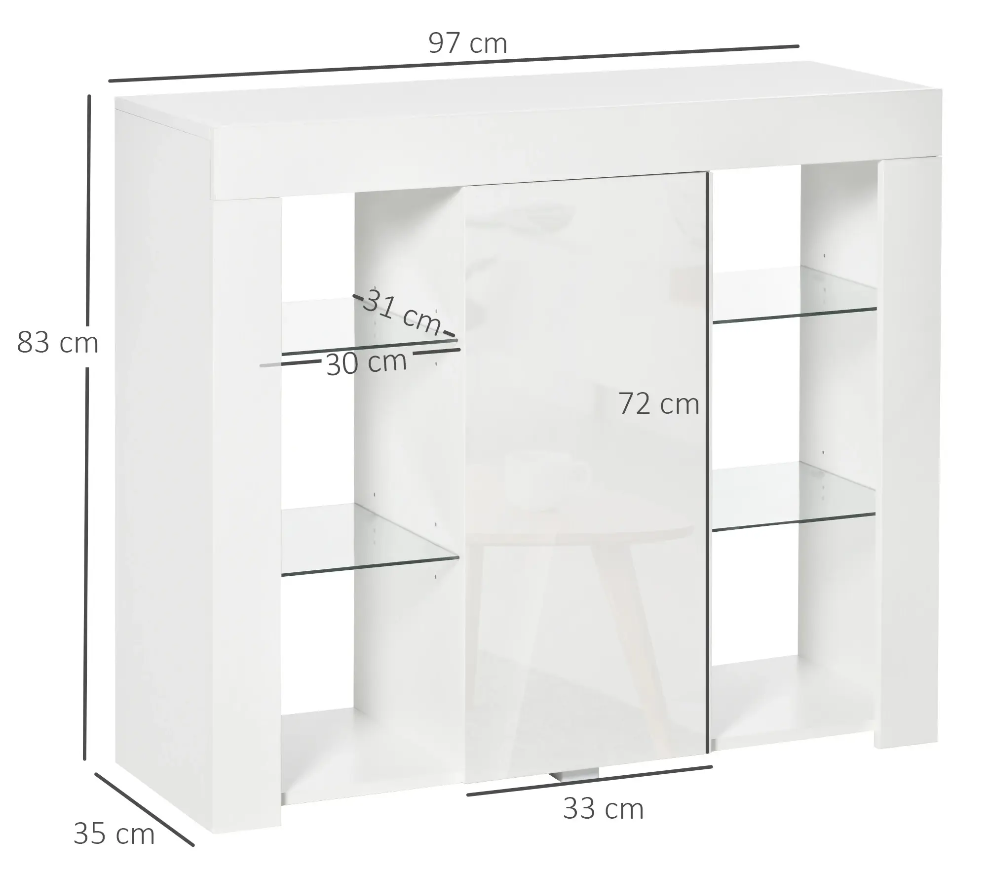Буфет Homcom 838-146 (White Gloss) - 5