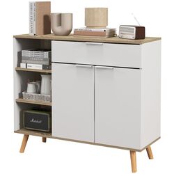 Bufet Homcom 839-882V80WT 95x35x85 cm (White/Oak) Thumb