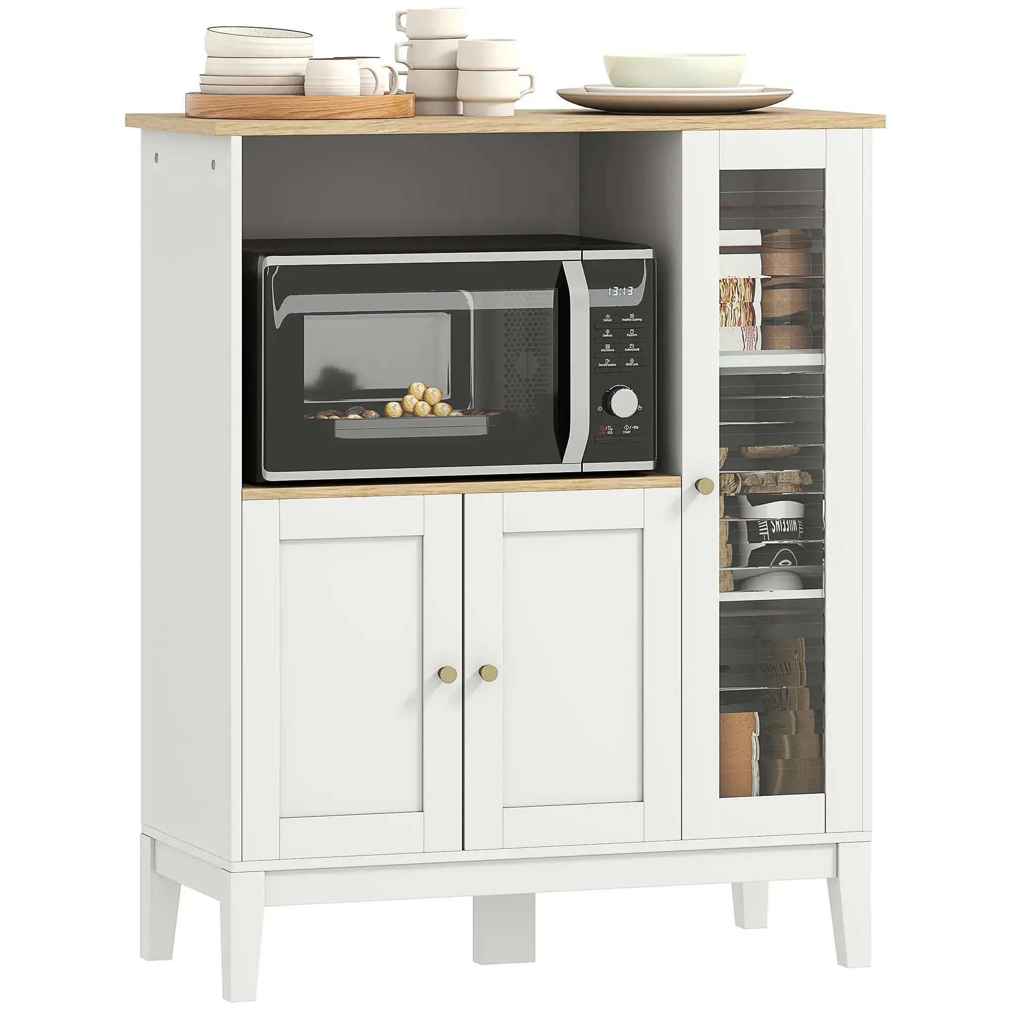 Буфет Homcom 83A-043V00WT (White/Natural) - 2
